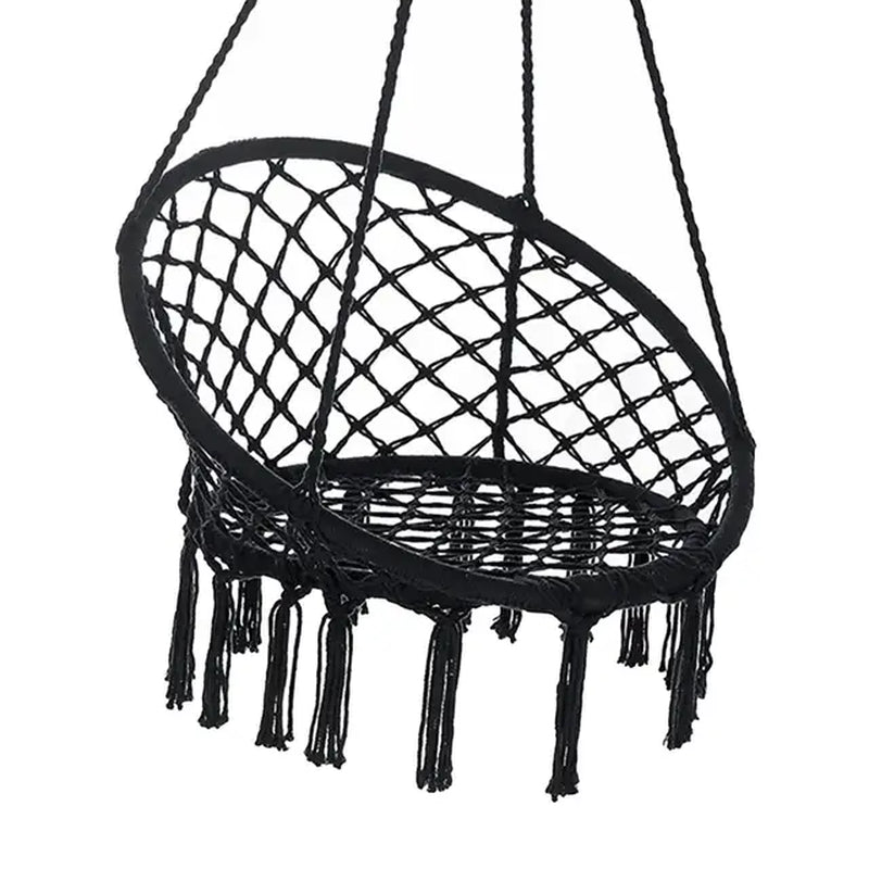 Portable woven swinging chair 