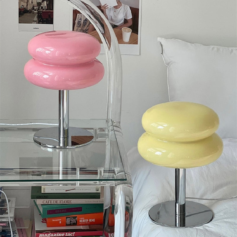 Italian Designer Glass Egg Tart Table Lamp for Bedroom and Study Area