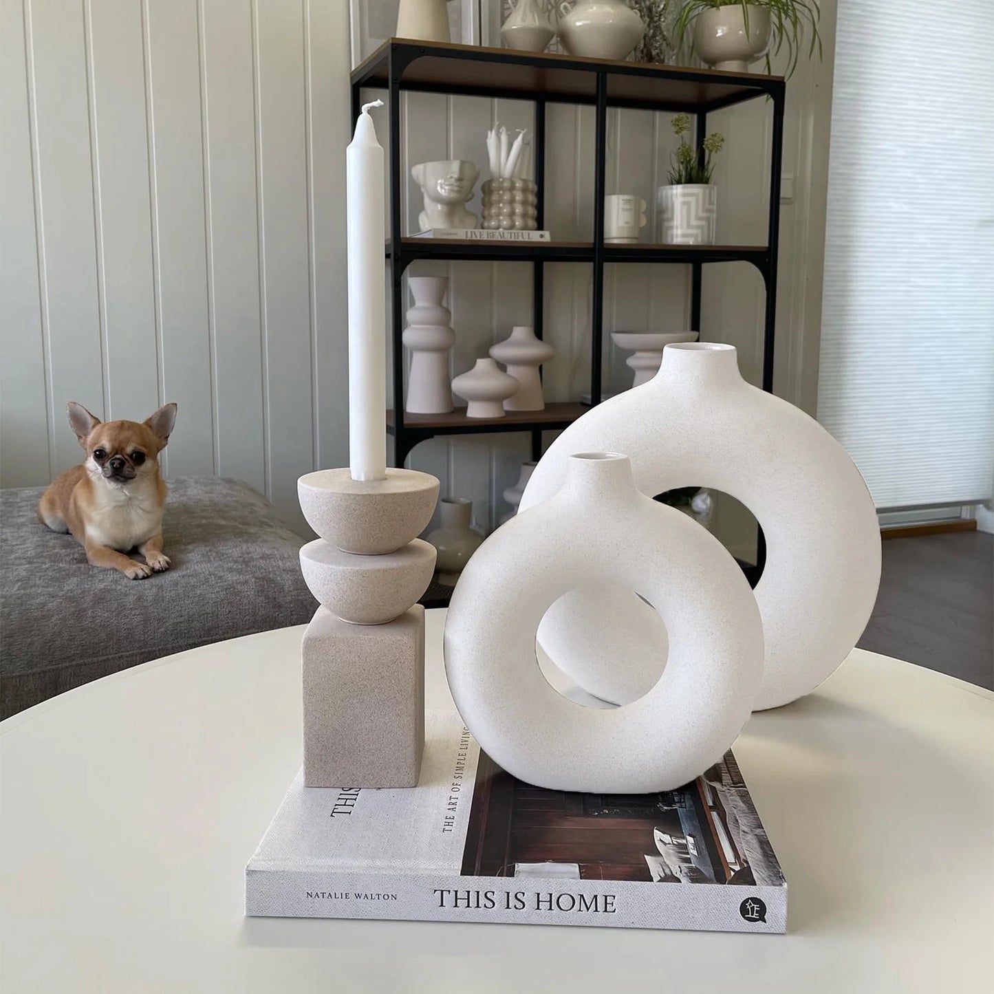 Ceramic Donut Vases (set of 2) 