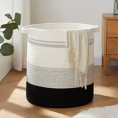 OIAHOMY 80L Super Large Blanket Storage Basket with Handles, Laundry Hamper Basket for Living Room, Storage Basket for Toys Bin,Pillows, Blankets,Clothes-20X18In Organiser Nature