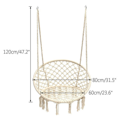 Portable woven swinging chair 