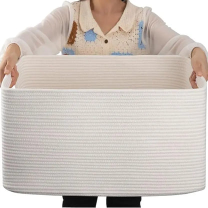 OIAHOMY 80L Super Large Blanket Storage Basket with Handles, Laundry Hamper Basket for Living Room, Storage Basket for Toys Bin,Pillows, Blankets,Clothes-20X18In Organiser Nature