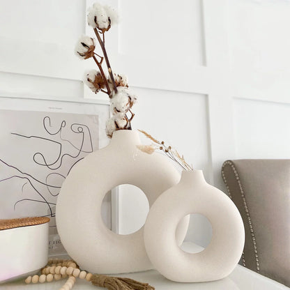 Ceramic Donut Vases (set of 2) 